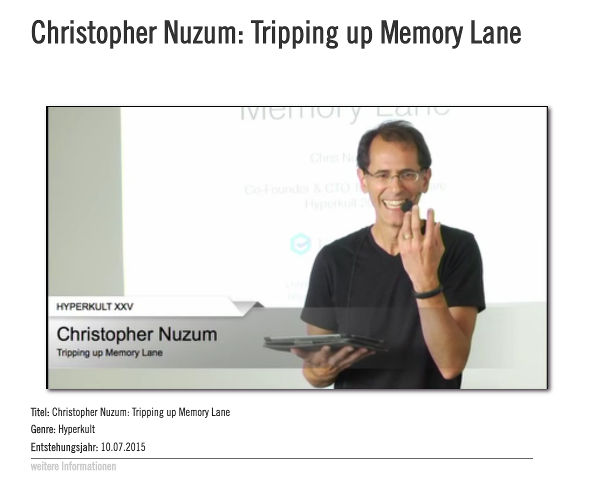 Christopher Nuzum: Tripping up Memory Lane